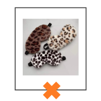 Slaapmasker fluffy stippen bruin/zwart